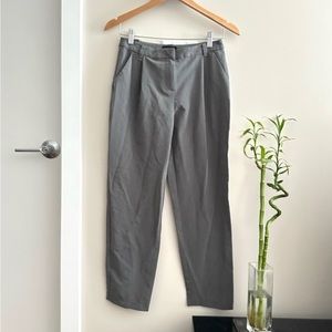 TOPSHOP Gray High Rise Pleated Pants